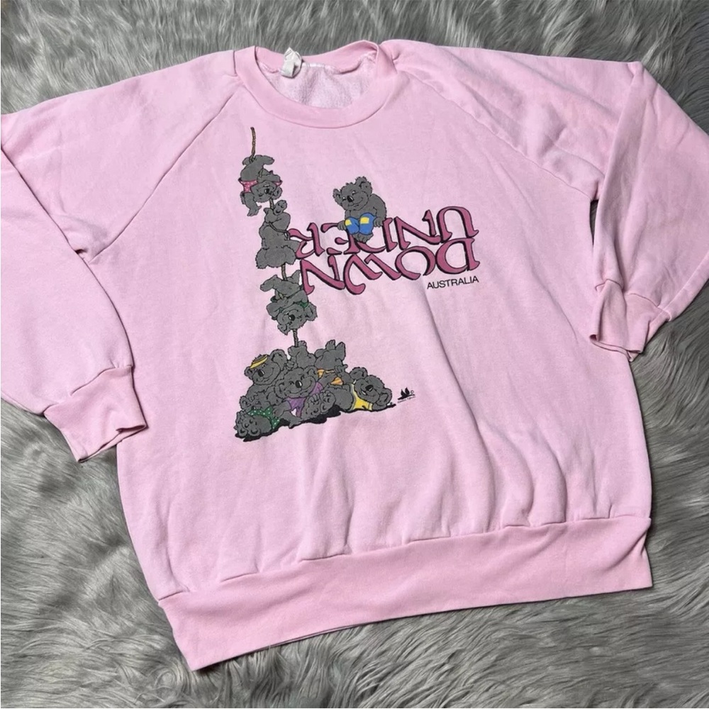 Vintage Australia Down Under Koala Pink Crewneck Sweater